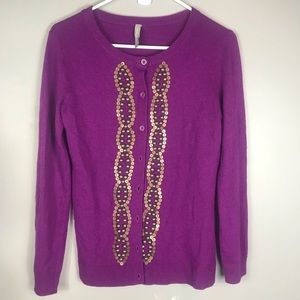 Hanna Andersson 3D beaded cardigan size small